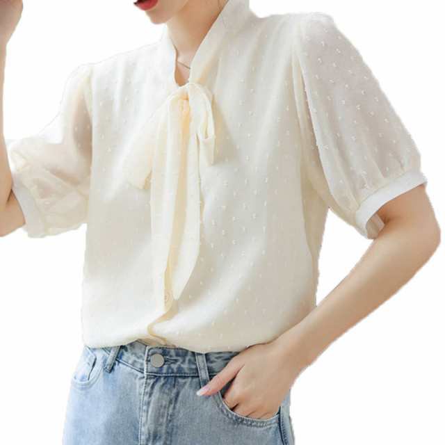 ブラウス 柄プリント ショートシアーシャツ 柔らか 着痩せ 春夏秋 長袖tブラウス タックスリーブ スキッパーネックブラウス スキッパーネック ストライプ柄 バックvギャザー 7分丈